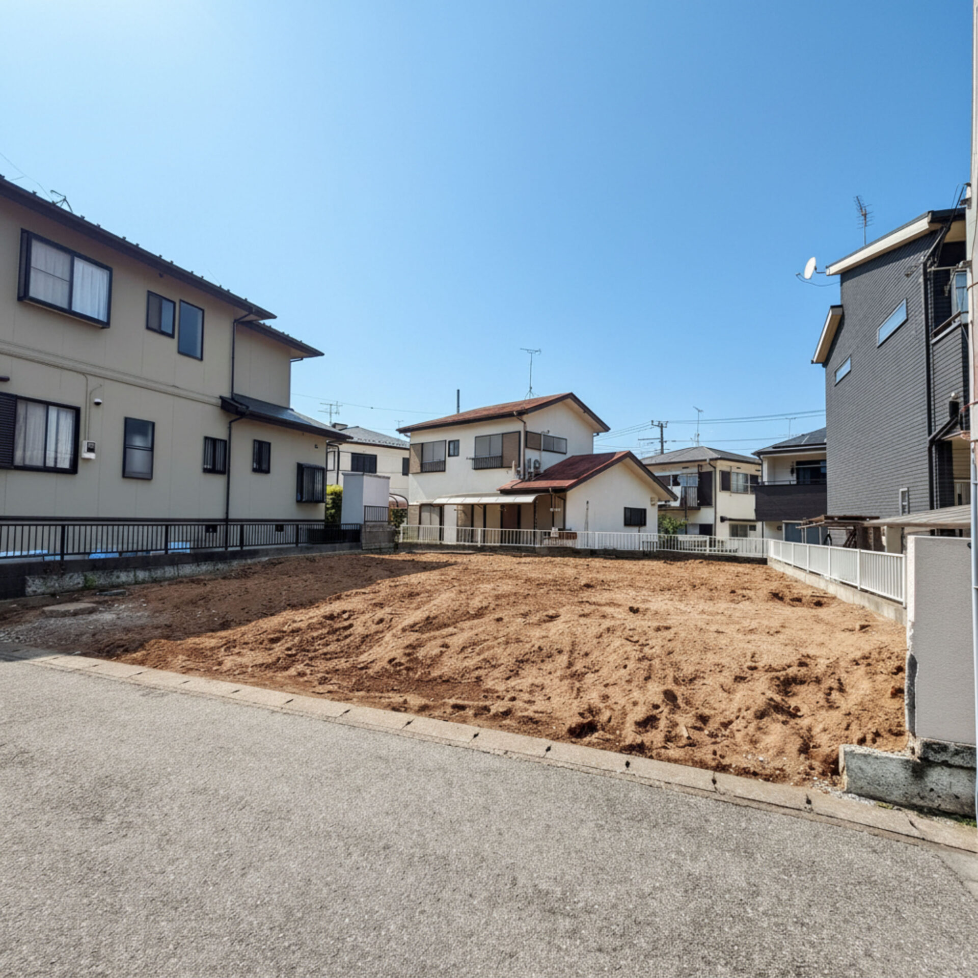 春日部市米島 売地 前面道路